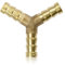 Y Shape Pipe Connector - GLADFRESIT - Brass 3 Way Air Gas Y Shaped 8mm Hose Barb Connector Three-way Hose Barb Joints Fuel Hose Connector