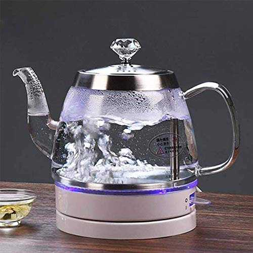 RBUDSPOLF Portable Electric Kettle Jug 1L Glass Electric Kettle,Eco Water Kettle with Illuminated Led, 1000W Heating