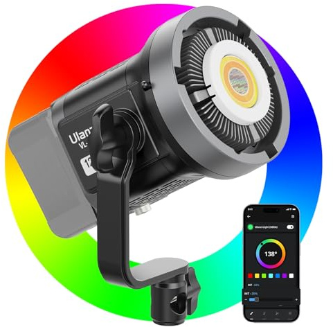 Ulanzi 120W RGB COB Video Light, Full Color CRI â„96 2700K-6500K 4220lux
