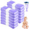12PCS Recambios Contenedor de Pañales, Bolsa de Relleno para Papelera de Pañales de Bebé, Antiolor y Espesas, Compatible con Tommee Tippee, Angelcare, Sangevic Twist & Click y Litter Locker (morado)