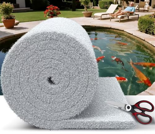 Demiwise Pond Filter Pad 18x36X1-Thickened Durable Pond Filter Material & Cut to Fit Filter Media for Koi Ponds, Aquariums & Fountains-Reusable for Clear, Healthy Water