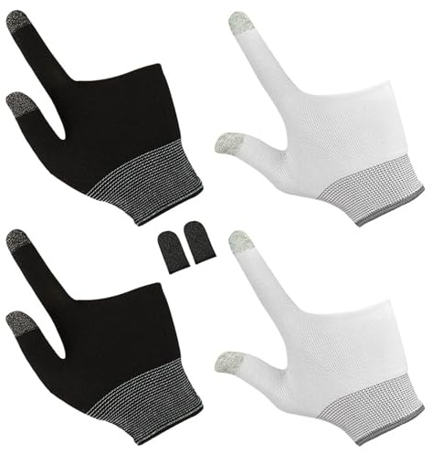 HOOTNEE 3 Par Spelfingerhandskar Tumhylsor Handskar Tumhylsor Mobilspel Pekvänliga Fingerhandskar Spelhandskar Pekskärmsfingerhylsor Fingerhylsa För