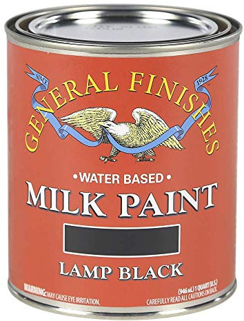 General Finishes Water Based Milk Paint, 1 Quart, Lamp Black