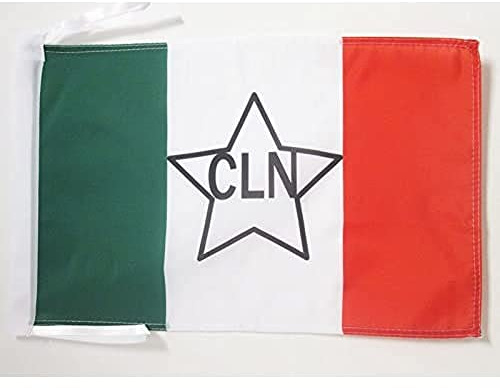 AZ FLAG Bandera de Italia COMITÉ DE LIBERACIÓN Nacional 45x30cm - BANDERINA del CLN Italiano 30 x 45 cm cordeles