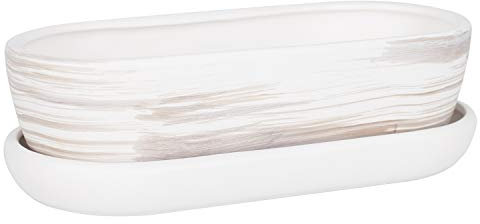 botle Keramik Blumentopf Blumenschale Kakteenschale Untersetzer Kakteen Bonsai Sukkulenten oval L 29 cm