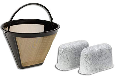 Filters For Cuisinart Coffee Maker - GTF Gold Tone Filter & 2 Charcoal Water Filters