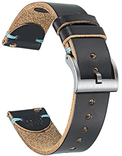 Hemsut Klockarmband i Läder för Män - Horween-Läder, Snabblåsning för Klockbyte, Vintage, 18/20/22 mm