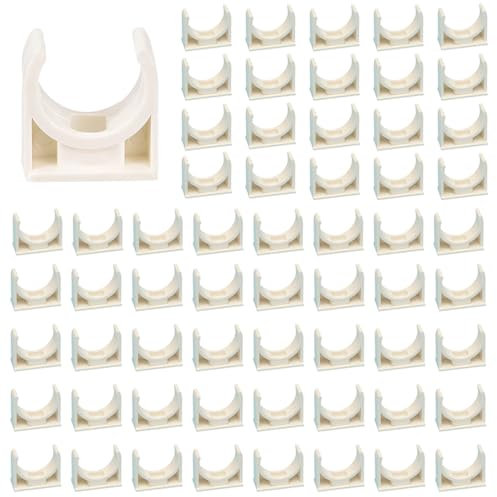 RHQFDM Morsetto pertubi in plastica 60 pezzi Morsetto per tubi in PPR Clip fisse a forma di U 20mm Clip Fascetta Stringitubo Plastica Adatto per il fissaggio di tubi in cucine, giardini e piscine