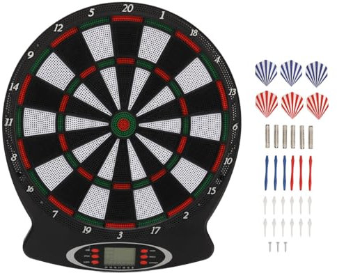 Bnineteenteam Elektronische Dartscheibe, Dartscheiben-Set mit Automatischer Wertung, Mehrere Spielmodi, Indoor-Dartscheibenspiel für und Erwachsene, LCD-Display, Dartscheiben-Set für Familie