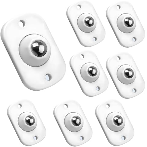 Self Adhesive Mini Caster Wheels, 8Pcs Appliance Wheels for Kitchen, 360° Swivel Universal Wheel Roller Castors, Sticky Pulley for DIY, Trash Can, Storage Box, Small Appliance