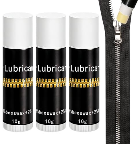 MOLZINY 3pcs Zipper Lubricant Snap Lube Stick Tube Lubrificare Tutti I Tipi di Cerniere Lubrificante per Cerniere Lampo e Bottoni Automatici Zip Cera Lubrificante con cerniera