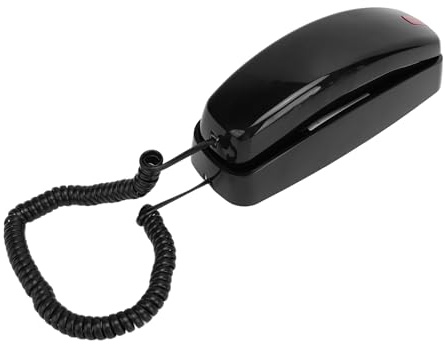 Generic Teléfono con Cable con Botón Grande, Control de Volumen, Luz Intermitente, Teléfono Vintage Ligero para Hogar/Hotel/Oficina ABS (Black)