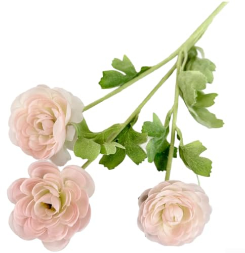 TDCuizent Artificiell plommon blomning blommor lager kronblad flexibla stjälkar europeiskt polyestertyg dekorativ blommig 48 cm för hem bröllop fotografering festliga evenemang flera färger (ljusrosa)