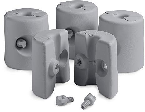VonHaus Gazebo Weights set of 4 – Gazebo Leg Weights Fill with Sand or Water – Pole Anchor for Outdoor/Garden Gazebos, Marquees, Market Stalls, Party Tents – Weather Resistant Plastic – Grey