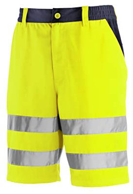 teXXor 4346-56 Warnschutz-Short Erie, Größe 56, Warngelb/Marineblau
