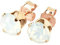 pewterhooter Women Rose Gold Plated 925 Sterling Silver Crystal Stud Earrings (Rose Water Opal)