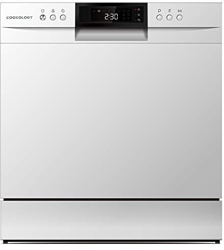 Cookology CTTD8WH Mini Counter Top Dishwasher in White - Compact & Portable - Tabletop Small Appliance - 8 Settings - 8 Wash Cycles - ECO Friendly Mode
