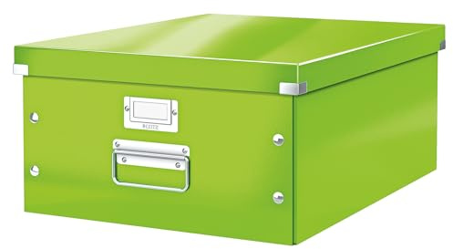 Leitz Click & Store WOW Scatola Archivio Grande, per Riporre e Trasportare Documenti A3 e Oggetti di Grandi Dimensioni, Adatta a Casa e Ufficio, Verde, 60454054