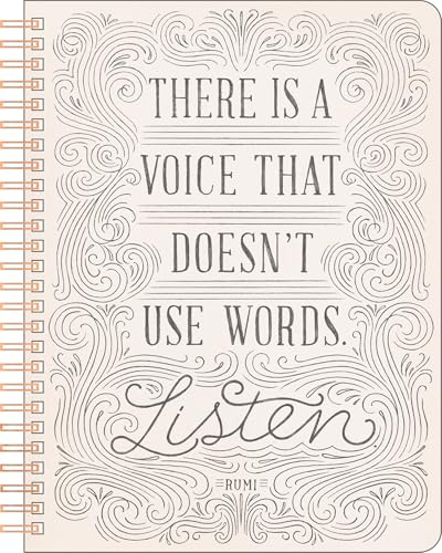 Compendium Spiral Notebook - There is a voice that doesn't use words. Listen. — A Designer Spiral Notebook with 192 Lined Pages, College Ruled, 7.0”W x 9.25”H