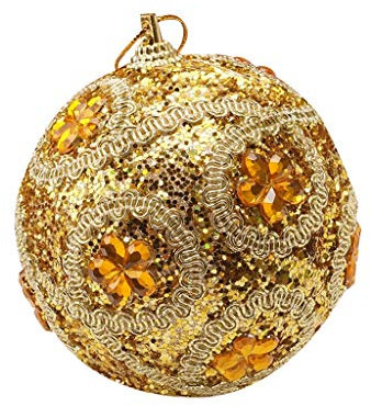 Weihnachtsbaumkugeln Rot Glänzend Ball Xmas 8CM Kugeln Glitter Strass Dekoration Weihnachtsdekoration & Aufhänger Pflanzen Töpfe Traditionelles Weihnachtselemente Baumschmuck (Gold, One Size)