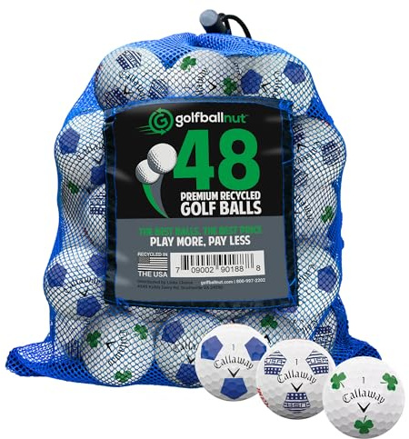 GolfBall Nut Used and Certified Recycled for Callaway Chromesoft Truvis Mix Near Mint 4A Quality White 48 Golf Balls Mesh Bag Included