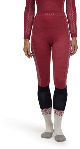 Falke Damen Baselayer-Hose Wool-Tech 3/4 W Ti Wolle Funktionsmaterial schnelltrocknend 1 Stück, Rot Red 8644, M