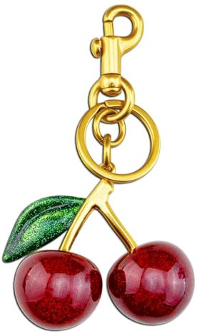 Kirsch-Bag Charm - Vielseitiger Schlüsselanhänger, Geldbörsenanhänger Glücksbringer, Personalisiertes Auto-Zubehör,modischer Taschen- oder Schlüssel-Accessoire für handtaschen (Grün)