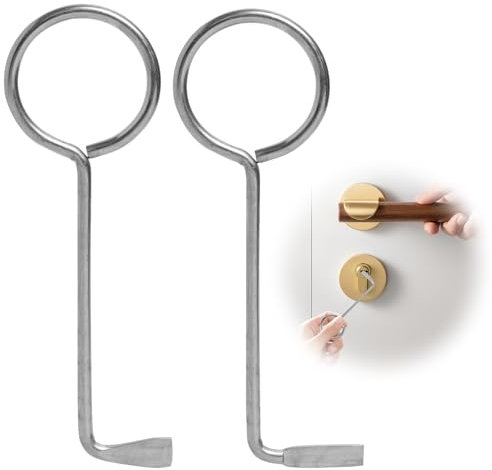 Llave Maestra para Abrir Puertas, Juego de Ganzúas Profesionales, 2 Unidades llaves Universales de Acero Inoxidable, Herramienta de Apertura para Puertas de Habitaciones y Cerraduras de Barba