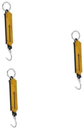 STOBOK 3St tragbare Waage gepäckwaage Handwaage Federwaage Hakenwaage Gemüsewaage tragbar Küchenwaage Mini- Balkenwaage Gewicht einer Reisewaage Gewichtsskala Fischwaage Eisen Golden
