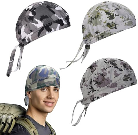 YGKYMVW Sports Bandana Cap, 4 Stück Kopftuch Herren Laufmütze Atmungsaktiv Nimmt Schweiß Bandana Schnelltrocknend Kopftücher, Sonnenschutz Kopfbedeckung für Klettern Laufen Wandern