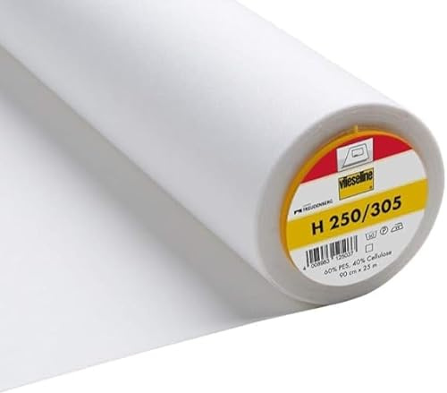 Vlieseline Entoilage Thermocollant H250 : 100x90 Cm - Blanc - Coupon Tissin