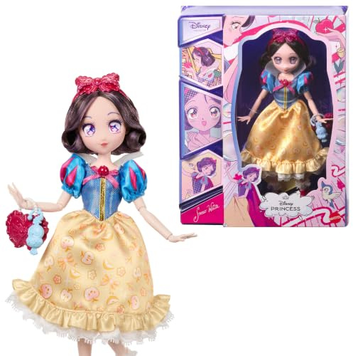 Mattel Disney Collector Poupée Manga Princesse Blanche-Neige | Poupée collection style anime (23 cm) et accessoires, articulée avec sac, pour enfants et collectionneurs, JLT59