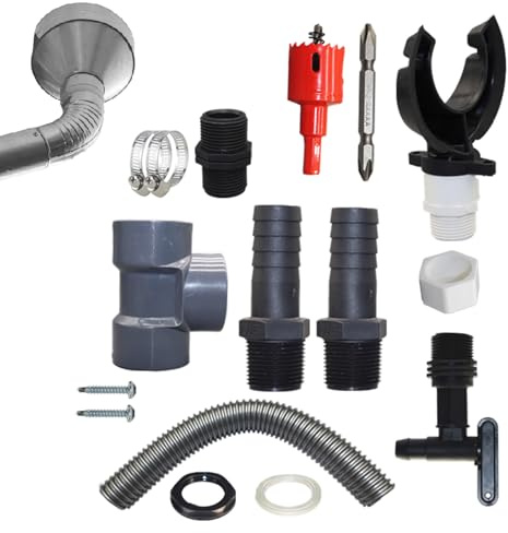 Bacino Pioggia: Raccoglitore Pioggia, Acqua, Deviatore Grondaie, Connettore Barile | Kit Efficiente Cattura Acqua per Irrigazione Giardini, Stoccaggio Esterno, Uso Domestico Vita Sostenibile