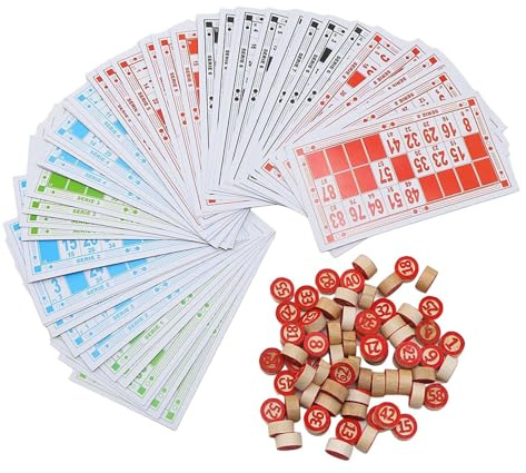 Funny Wooden Bingo Set - Educational Number Match Game | Kids Bingos with Chess Style Play, Family Bingos with Group Activity, Party Bingo Set, Learning Toy for Home School Gathering Birthday