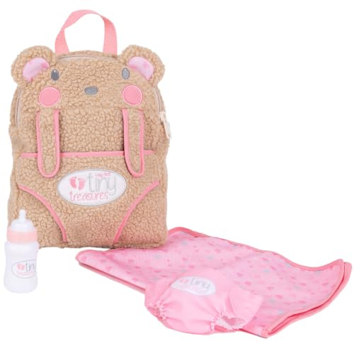 My First Tiny Treasures Bear Hug Changing Bag, Doll Carrier & Accessories