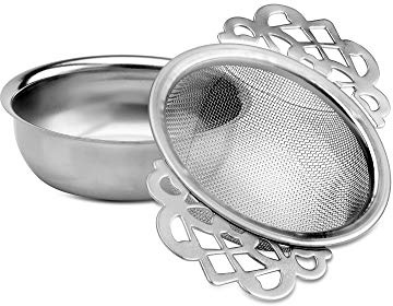 Kilo D13 - Colador de doble brazo de acero inoxidable con colector de goteo para tés de hojas sueltas, transparente, verde, negro