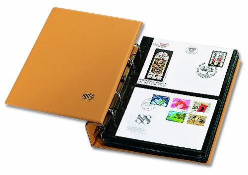 SAFE 7898 Compact Album Standard blau + 15 Blätter 7878 Postkartenalbum Ansichtskartenalbum Briefealbum mit 15x Ergänzungsblätten 7878 mit 2 Taschen 174 x 118 mm mit schwarzer Trägerfolie = für 60 FDCs Briefe