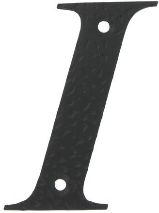 Amig - Letra I para Casas o Portales - 100 x 97 mm - Para Paredes o Muros Exteriores de Viviendas - De Acero Acabado en Negro Epoxi - Estilo Forja - Incluye Tacos y Tirafondos