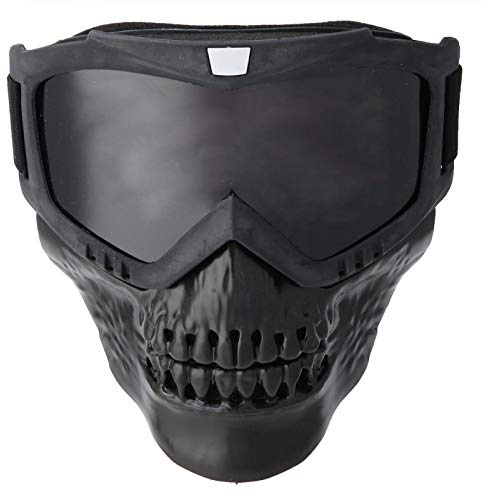 Masque de casque de lunettes de moto amovible, lunettes d'équitation de casque de moto avec masque vintage, lunettes de course de moto de sport de ski en plein air unisexe(Gris)