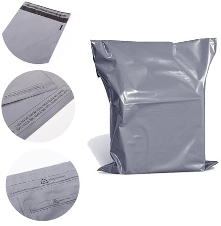 43 x 56 cm (10-pack) återvunnen stark grå postpostpost-självförseglande väskor stora till små postpåsar portoförpackning blandade postpaket väskor olika storlekar