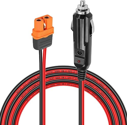 GELRHONR Cable conector para encendedor de cigarrillos de coche a XT60i, 14 AWG, 12 V XT60 hembra a enchufe macho para encendedor de cigarrillos automático, cable de carga para coches/camiones a