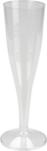 Abena Gastro Plastic Champagne Flutes - Pack of 12, 3oz Plastic Cocktail Glasses for Champagne, Prosecco and Parties