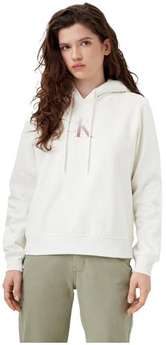 Calvin Klein Damen Gradient Ck Hoodie Pullover Sweatshirt, Ivory, XL