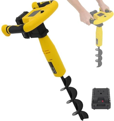 EORNYHQMY Trivella Elettrica Scavatrice per Fori, Trivella a Batteria, con Funzione Inversa E Punta da Trapano, per La Semina di Giardinaggio, La Perforazione di Terreni Agricoli
