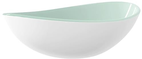 Lavabo en verre trempé, 54,5 x 35 x 15,5 cm, blanc, durable et moderne, pour salle de bain et toilettes d'invités, idéal pour les petits espaces