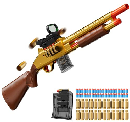 Manual Pump Action Shell Ejecting Shotgun Foam Dart Blaster - 40-Soft Bullet, Spring-Powered, Outdoor Shooting Games Toys for 8-12 Year Old Boys & Girls Adults, Gifts for Birthday Xmas