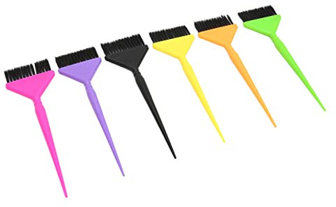 Brrnoo Pennello per Tintura e Spazzole per Capelli 6 Colori Professionali per Uso Domestico e Salone