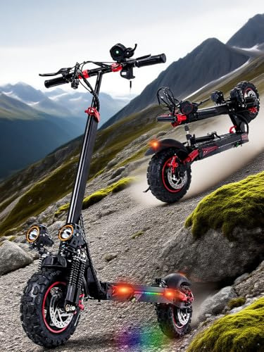 PLAYBIK 11''Monopattino Elettrico Adulto, 34 Miglia di Autonomia, Batteria 48V 18AH, Doppia Sospensione & Doppio Freno, Monopattino Pieghevole con Regolazione Altezza, Regalo Natalizio per Adolescenti