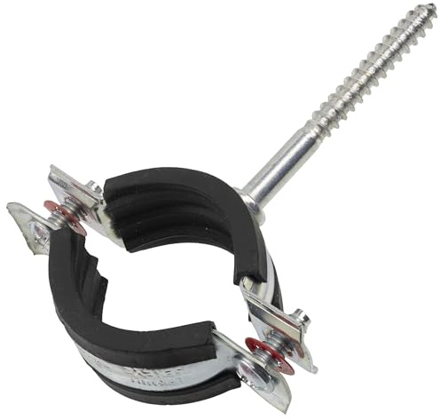 AERZETIX - Set di 10 Collari di Serraggio Semplici Isolati con Vite per Tubo 1 | Montaggio Orizzontale o Verticale | Campo di Serraggio 31-38 mm | Acciaio con Guarnizione