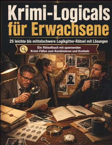 Krimi-Logicals für Erwachsene: 25 leichte bis mittelschwere Logikgitter-Rätsel mit Lösungen – ein Rätselbuch mit spannenden Krimi-Fällen zum Kombinieren und Knobeln
